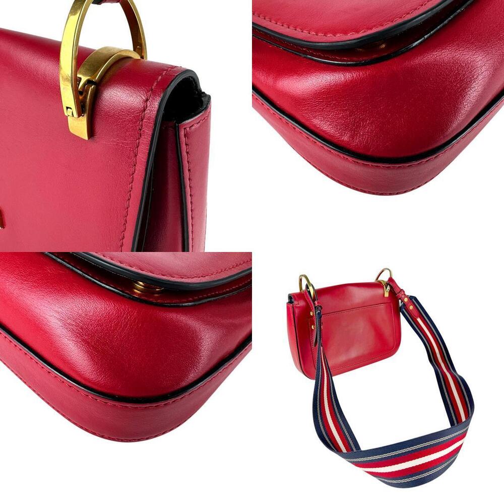 Prada gold canvas Navy white Blue red leather shoulder bag - Picture 4 of 4